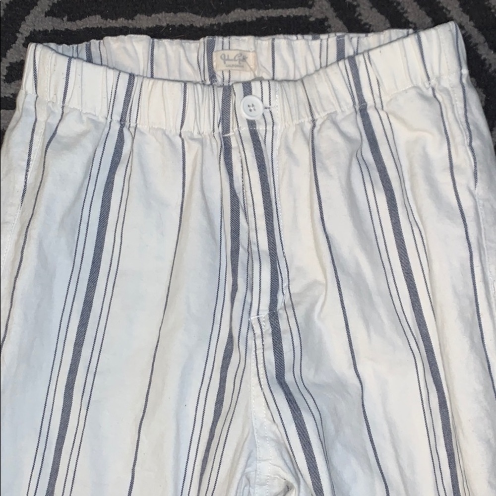 Brandy Melville White and Navy striped pants - Picture 3 of 4